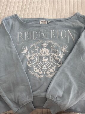 Bridgerton Blue Off the shoulder Sweatshirt